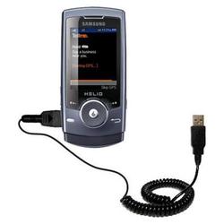 Gomadic Coiled Power Hot Sync and Charge USB Data Cable w/ Tip Exchange for the Samsung Mysto - Bran