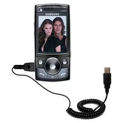 Gomadic Coiled Power Hot Sync and Charge USB Data Cable w/ Tip Exchange for the Samsung SGH-G600 - B