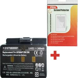 HQRP Combo replacement Battery for Garmin GPSMAP 296 + Screen Protector