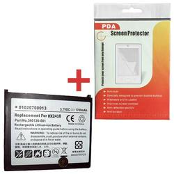 HQRP Combo replacement battery for HP iPaq HX2410 HX2415 HX2420 HX2700 HX2705 HX2710 + Screen Protec