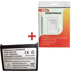 HQRP Combo replacement battery for HP iPaq rx1900, rx1950, rx1955 + Screen Protector