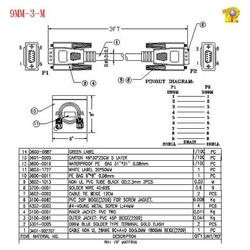 PI Manufacturing DB-9 Male to Male Cable, 10ft