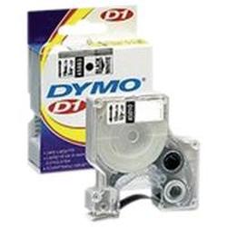 DYMO D1 Label Cartridge - 0.5 Width x 276 Length - Semi-permanent - 1 / Pack - White, Black