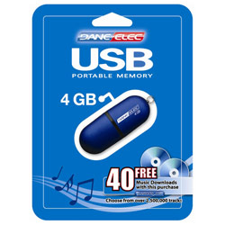 Dane-Elec Memory Dane-Elec 4GB USB Flash Drive with Bonus 40 Song Downloads