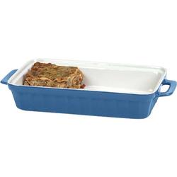 Davco Blue rectangular ceramic dish with handles