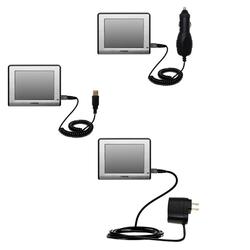 Gomadic Deluxe Kit for the Amcor Navigation GPS 3750 includes a USB cable with Car and Wall Charger - Gomadi