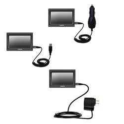 Gomadic Deluxe Kit for the Amcor Navigation GPS 4500 includes a USB cable with Car and Wall Charger - Gomadi
