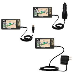 Gomadic Deluxe Kit for the Amcor Navigation GPS 5600 includes a USB cable with Car and Wall Charger - Gomadi