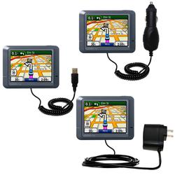Gomadic Deluxe Kit for the Garmin Nuvi 265T includes a USB cable with Car and Wall Charger - Brand w