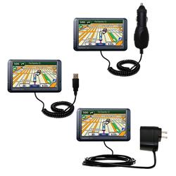 Gomadic Deluxe Kit for the Garmin Nuvi 265WT includes a USB cable with Car and Wall Charger - Brand