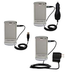 Gomadic Deluxe Kit for the LG Shine includes a USB cable with Car and Wall Charger - Brand w/ TipExc