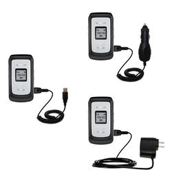 Gomadic Deluxe Kit for the Samsung Knack includes a USB cable with Car and Wall Charger - Brand w/ T