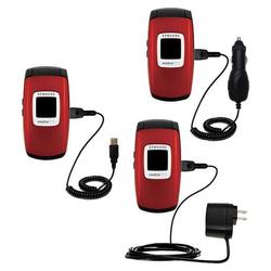 Gomadic Deluxe Kit for the Samsung SCH-R300 includes a USB cable with Car and Wall Charger - Brand w