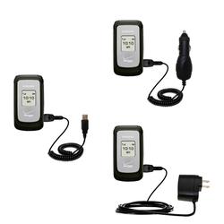 Gomadic Deluxe Kit for the Samsung SCH-u310 includes a USB cable with Car and Wall Charger - Brand w