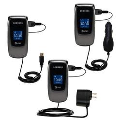 Gomadic Deluxe Kit for the Samsung SGH-A226 includes a USB cable with Car and Wall Charger - Brand w