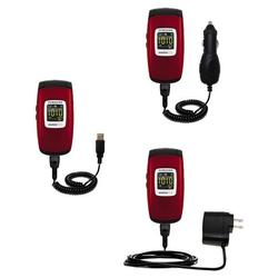 Gomadic Deluxe Kit for the Samsung SGH-A736 includes a USB cable with Car and Wall Charger - Brand w