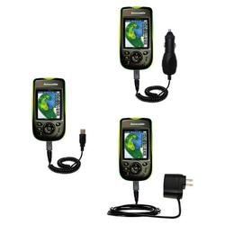 Gomadic Deluxe Kit for the Sonocaddie v300 GPS includes a USB cable with Car and Wall Charger - Bran