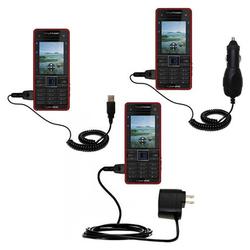 Gomadic Deluxe Kit for the Sony Ericsson C902 includes a USB cable with Car and Wall Charger - Brand