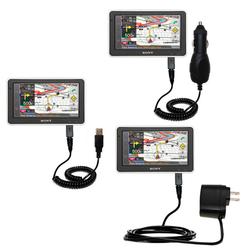 Gomadic Deluxe Kit for the Sony Nav-U NV-U83T includes a USB cable with Car and Wall Charger - Brand
