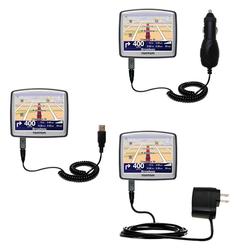 Gomadic Deluxe Kit for the TomTom ONE Europe 22 includes a USB cable with Car and Wall Charger - Bra
