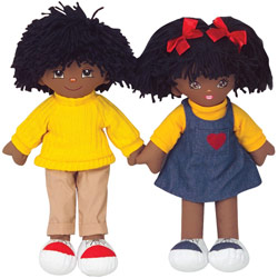 Dexter Doll Dex306b-boy/girl African American Boy Girl Cuddly Dolls