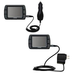 Gomadic Essential Kit for the Amcor Navigation 3500 - includes Car and Wall Charger with Rapid Charge Techno