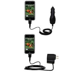 Gomadic Essential Kit for the Apple iPhone - includes Car and Wall Charger with Rapid Charge Technology - G