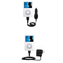 Gomadic Essential Kit for the Apple iPod 5G Video (60GB) - includes Car and Wall Charger with Rapid Charge T