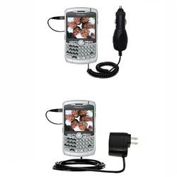 Gomadic Essential Kit for the Blackberry 8300 Curve - includes Car and Wall Charger with Rapid Charge Techno