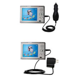 Gomadic Essential Kit for the Coby PMP-3522 20GB - includes Car and Wall Charger with Rapid Charge Technolog