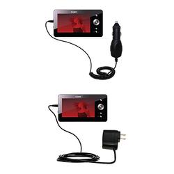 Gomadic Essential Kit for the Coby PMP-4320 - includes Car and Wall Charger with Rapid Charge Technology -