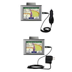Gomadic Essential Kit for the Garmin Nuvi 350 - includes Car and Wall Charger with Rapid Charge Technology