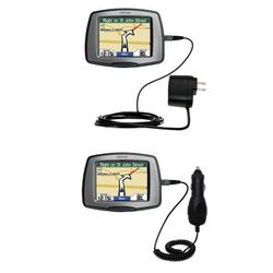 Gomadic Essential Kit for the Garmin StreetPilot C340 - includes Car and Wall Charger with Rapid Charge Tech