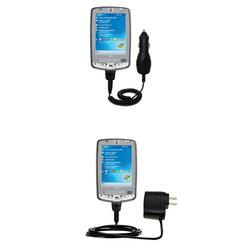 Gomadic Essential Kit for the HP iPAQ hx2415 / hx 2415 - includes Car and Wall Charger with Rapid Charge Tec