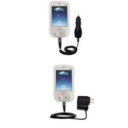 Gomadic Essential Kit for the HTC Magician Smartphone - includes Car and Wall Charger with Rapid Charge Tech
