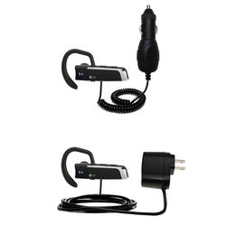 Gomadic Essential Kit for the LG HBM-300 - includes Car and Wall Charger with Rapid Charge Technology - Gom