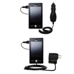 Gomadic Essential Kit for the LG MS25 - includes Car and Wall Charger with Rapid Charge Technology - Gomadi
