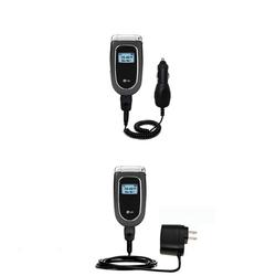 Gomadic Essential Kit for the LG VI5225 - includes Car and Wall Charger with Rapid Charge Technology - Goma