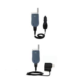 Gomadic Essential Kit for the LG VX3200 - includes Car and Wall Charger with Rapid Charge Technology - Goma