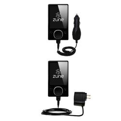 Gomadic Essential Kit for the Microsoft Zune 80GB 2nd Gen - includes Car and Wall Charger with Rapid Charge