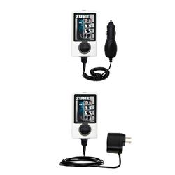 Gomadic Essential Kit for the Microsoft Zune Gen2 - includes Car and Wall Charger with Rapid Charge Technolo