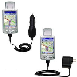 Gomadic Essential Kit for the Mio Technology 3830 MiTAC - includes Car and Wall Charger with Rapid Charge Te