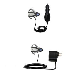 Gomadic Essential Kit for the Motorola Bluetooth Headset HS820 - includes Car and Wall Charger with Rapid Ch