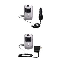 Gomadic Essential Kit for the Motorola MOTORAZR V3a - includes Car and Wall Charger with Rapid Charge Techno