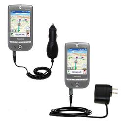 Gomadic Essential Kit for the Pharos GPS 525 - includes Car and Wall Charger with Rapid Charge Technology -