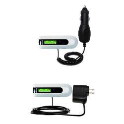 Gomadic Essential Kit for the Philips GoGear SA2100/37 - includes Car and Wall Charger with Rapid Charge Tec