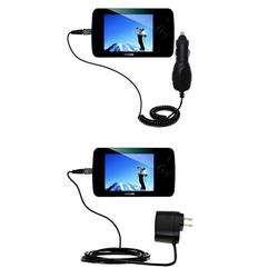 Gomadic Essential Kit for the Philips GoGear SA6145/37 - includes Car and Wall Charger with Rapid Charge Tec