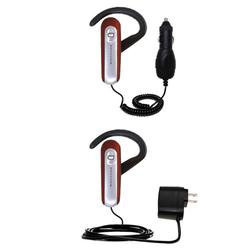 Gomadic Essential Kit for the Plantronics Explorer 320 - includes Car and Wall Charger with Rapid Charge Tec