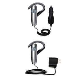 Gomadic Essential Kit for the Plantronics Explorer 330 - includes Car and Wall Charger with Rapid Charge Tec