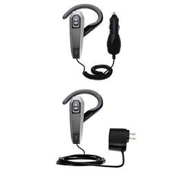 Gomadic Essential Kit for the Plantronics Explorer 340 - includes Car and Wall Charger with Rapid Charge Tec